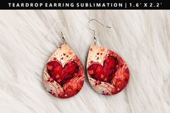 Valentine Teardrop Earring Sublimation PNG Design Product Image 1