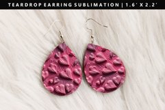 Heart Teardrop Earring Sublimation PNG Design Product Image 1