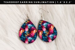 Alcohol Ink Teardrop Earring Sublimation PNG Design Product Image 1