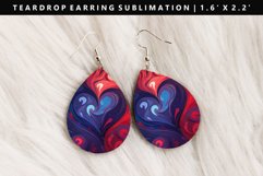 Valentine Teardrop Earring Sublimation PNG Design Product Image 1