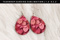 Heart Teardrop Earring Sublimation PNG Design Product Image 1