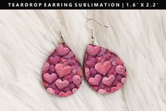 Heart Teardrop Earring Sublimation PNG Design Product Image 1