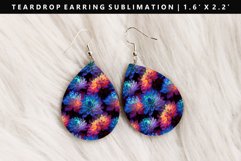 Flower Teardrop Earring Sublimation PNG Design Product Image 1