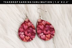Heart Teardrop Earring Sublimation PNG Design Product Image 1