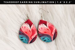 Valentine Teardrop Earring Sublimation PNG Design Product Image 1
