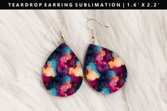 Alcohol Ink Teardrop Earring Sublimation PNG Design Product Image 1