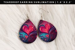 Valentine Teardrop Earring Sublimation PNG Design Product Image 1