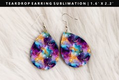 Alcohol Ink Teardrop Earring Sublimation PNG Design Product Image 1