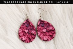 Heart Teardrop Earring Sublimation PNG Design Product Image 1