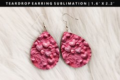 Heart Teardrop Earring Sublimation PNG Design Product Image 1