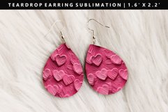 Heart Teardrop Earring Sublimation PNG Design Product Image 1