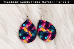 Alcohol Ink Teardrop Earring Sublimation PNG Design Product Image 1