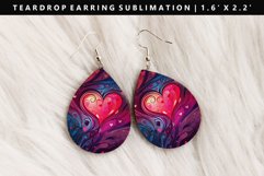 Valentine Teardrop Earring Sublimation PNG Design Product Image 1