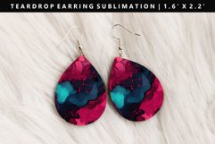 Alcohol Ink Teardrop Earring Sublimation PNG Design Product Image 1