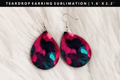 Alcohol Ink Teardrop Earring Sublimation PNG Design Product Image 1