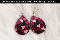 Heart Teardrop Earring Sublimation PNG Design Product Image 1