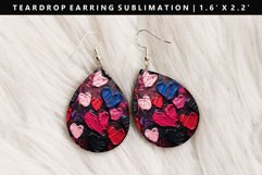Heart Teardrop Earring Sublimation PNG Design Product Image 1