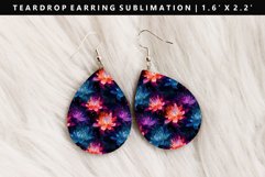 Flower Teardrop Earring Sublimation PNG Design Product Image 1