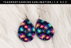 Flower Teardrop Earring Sublimation PNG Design Product Image 1