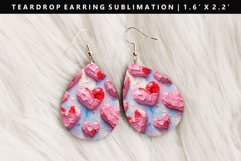 Heart Teardrop Earring Sublimation PNG Design Product Image 1