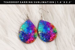 Alcohol Ink Teardrop Earring Sublimation PNG Design Product Image 1