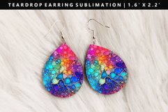 Alcohol Ink Teardrop Earring Sublimation PNG Design Product Image 1