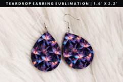 Flower Teardrop Earring Sublimation PNG Design Product Image 1