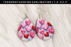 Heart Teardrop Earring Sublimation PNG Design Product Image 1