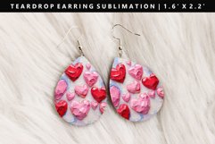 Heart Teardrop Earring Sublimation PNG Design Product Image 1