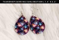 Flower Teardrop Earring Sublimation PNG Design Product Image 1
