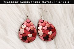 Heart Teardrop Earring Sublimation PNG Design Product Image 1