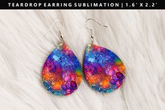 Alcohol Ink Teardrop Earring Sublimation PNG Design Product Image 1