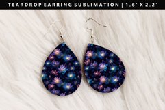 Flower Teardrop Earring Sublimation PNG Design Product Image 1