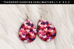 Heart Teardrop Earring Sublimation PNG Design Product Image 1