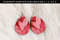 Heart Teardrop Earring Sublimation PNG Design Product Image 1