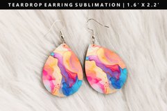 Alcohol Ink Teardrop Earring Sublimation PNG Design Product Image 1