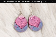 Heart Teardrop Earring Sublimation PNG Design Product Image 1
