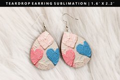 Heart Teardrop Earring Sublimation PNG Design Product Image 1