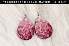Heart Teardrop Earring Sublimation PNG Design Product Image 1