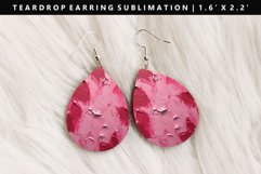 Heart Teardrop Earring Sublimation PNG Design Product Image 1