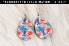 Flower Teardrop Earring Sublimation PNG Design Product Image 1