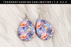 Flower Teardrop Earring Sublimation PNG Design Product Image 1