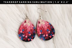 Heart Teardrop Earring Sublimation PNG Design Product Image 1