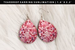 Heart Teardrop Earring Sublimation PNG Design Product Image 1