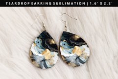 Alcohol Ink Teardrop Earring Sublimation PNG Design Product Image 1