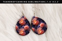 Flower Teardrop Earring Sublimation PNG Design Product Image 1
