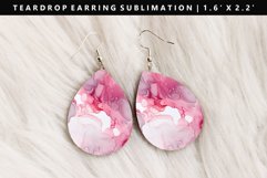 Alcohol Ink Teardrop Earring Sublimation PNG Design Product Image 1