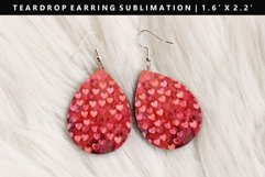 Heart Teardrop Earring Sublimation PNG Design Product Image 1