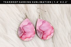 Alcohol Ink Teardrop Earring Sublimation PNG Design Product Image 1