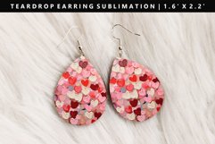Heart Teardrop Earring Sublimation PNG Design Product Image 1